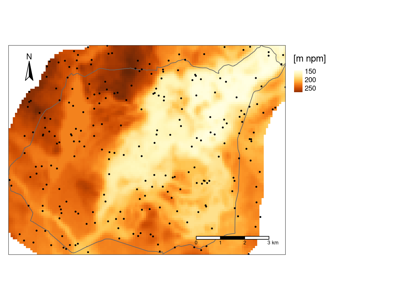Przykład wizualizacji danych 2D stworzonej z użyciem pakietu tmap.