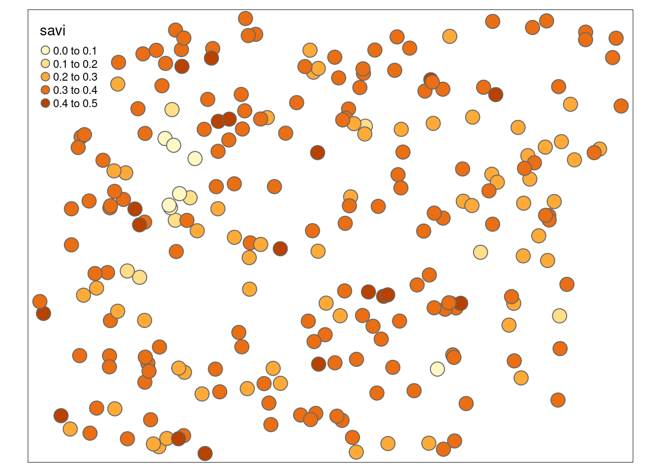 Mapa wartości zmiennej savi.