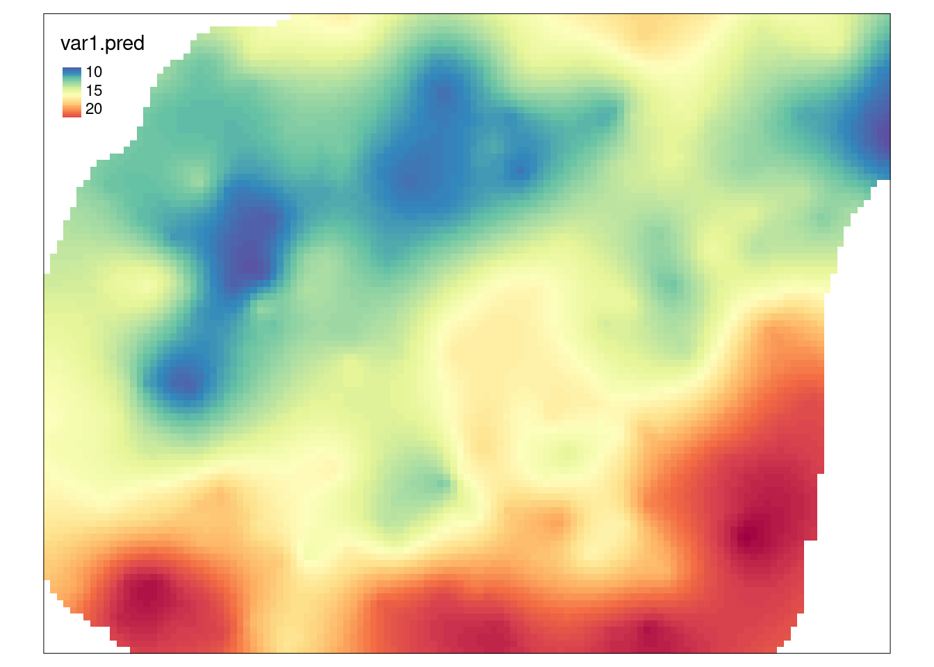 Estymacja uzyskana dla całego obszaru po oceneniu modelu używając kroswalidacji.