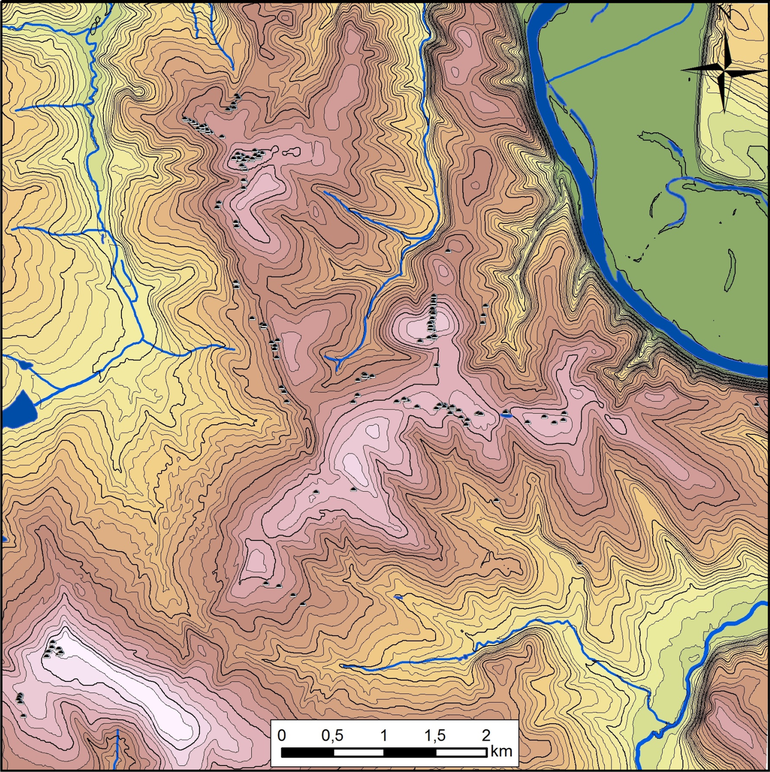 Cyfrowy model wysokościowy cmentarzysk w Bukównej/Bukivnej i Bukównej/Bukivnej-Olszanicy/Vilshanitsy, oraz Bukównej/Bukivnej-Miłowaniu/Milovaniu